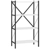 4-Tier Bookshelf with Heavy-Duty Metal Frame-White - White