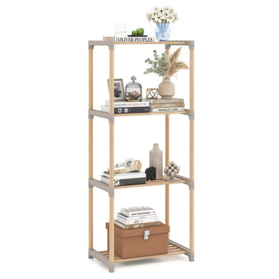 4-Tier Bookshelf with Open Shelves for Home Office and Bathroom-4-Tier