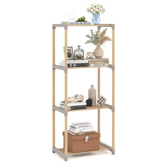 4-Tier Bookshelf with Open Shelves for Home Office and Bathroom-4-Tier