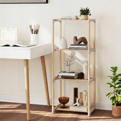 4-Tier Bookshelf with Open Shelves for Home Office and Bathroom-4-Tier