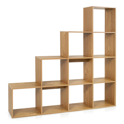 4-Tier Bookshelf with 2 Anti-Tipping Kits for Home Office-Natrual
