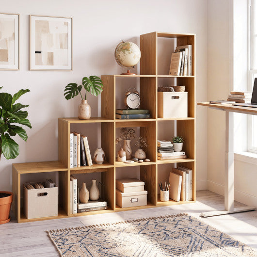 4-Tier Bookshelf with 2 Anti-Tipping Kits for Home Office-Natrual