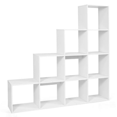 4-Tier Bookshelf with 2 Anti-Tipping Kits for Home Office-White