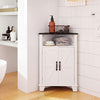 4-Tier Corner Storage Cabinet with Open Shelf-White