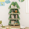 4-Tier Kids Corner Bookshelf Baby Display Shelf for Kids Room-Green