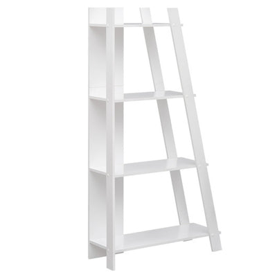4-Tier Modern Bookshelf Wooden Vertical Display Book Shelf for Small Space-White