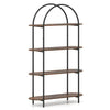 4-Tier Open Bookcase with Sturdy Metal Frame for Living Room-Rustic Brown - Rustic Brown