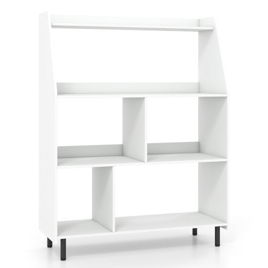 4-Tier Open Modern Bookcase with 2 Anti-Tipping Kits-White