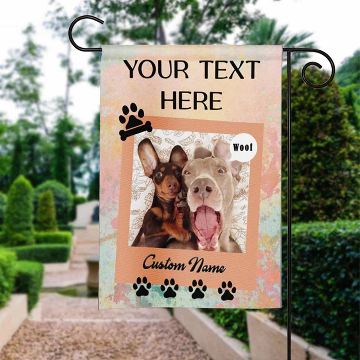 Dog Personalized Custom Photo Garden Flag