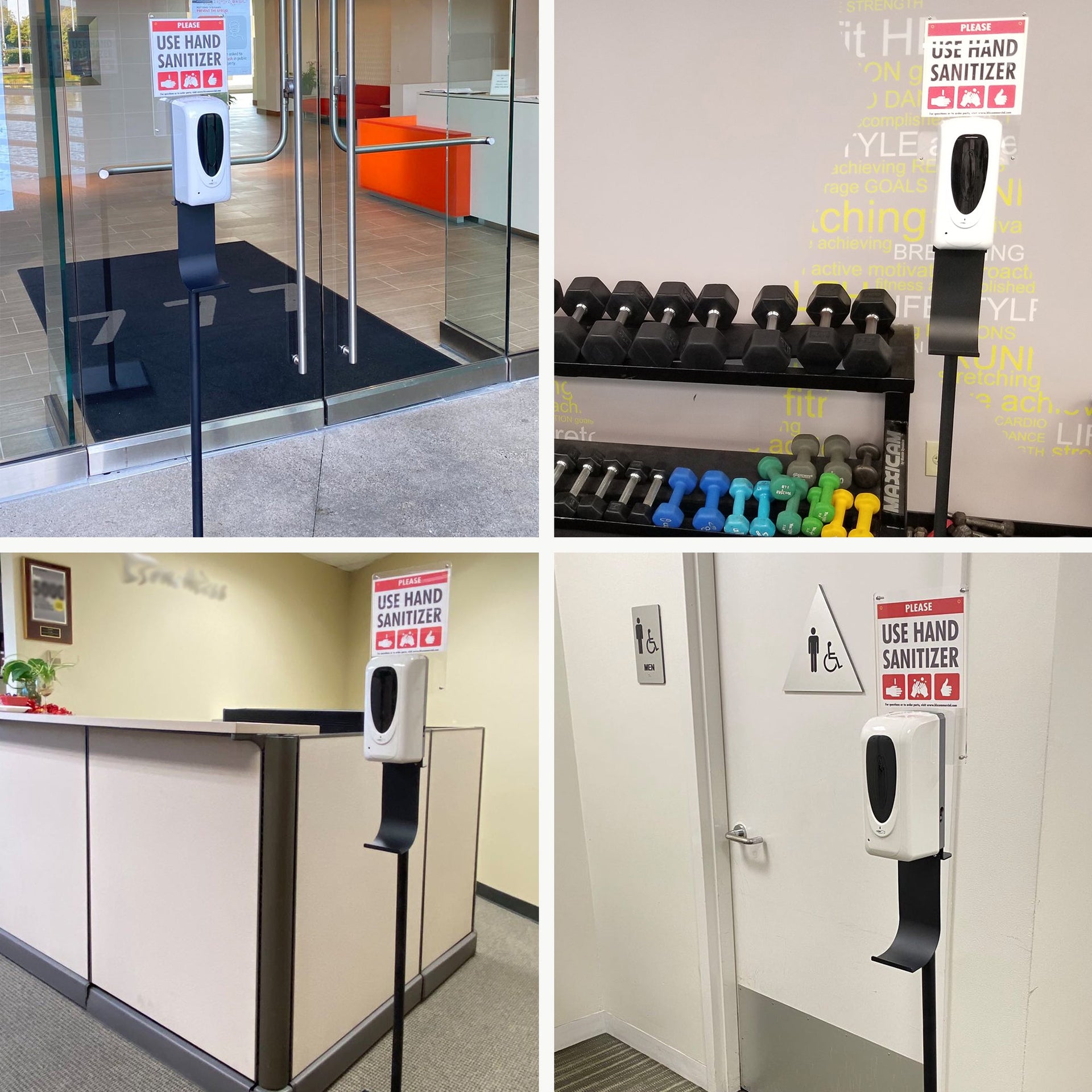 Sensor Sanitizer Dispenser with Floor Stand and Sign Board