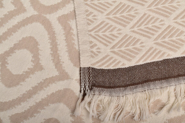 Ikat Beige Turkish Throw