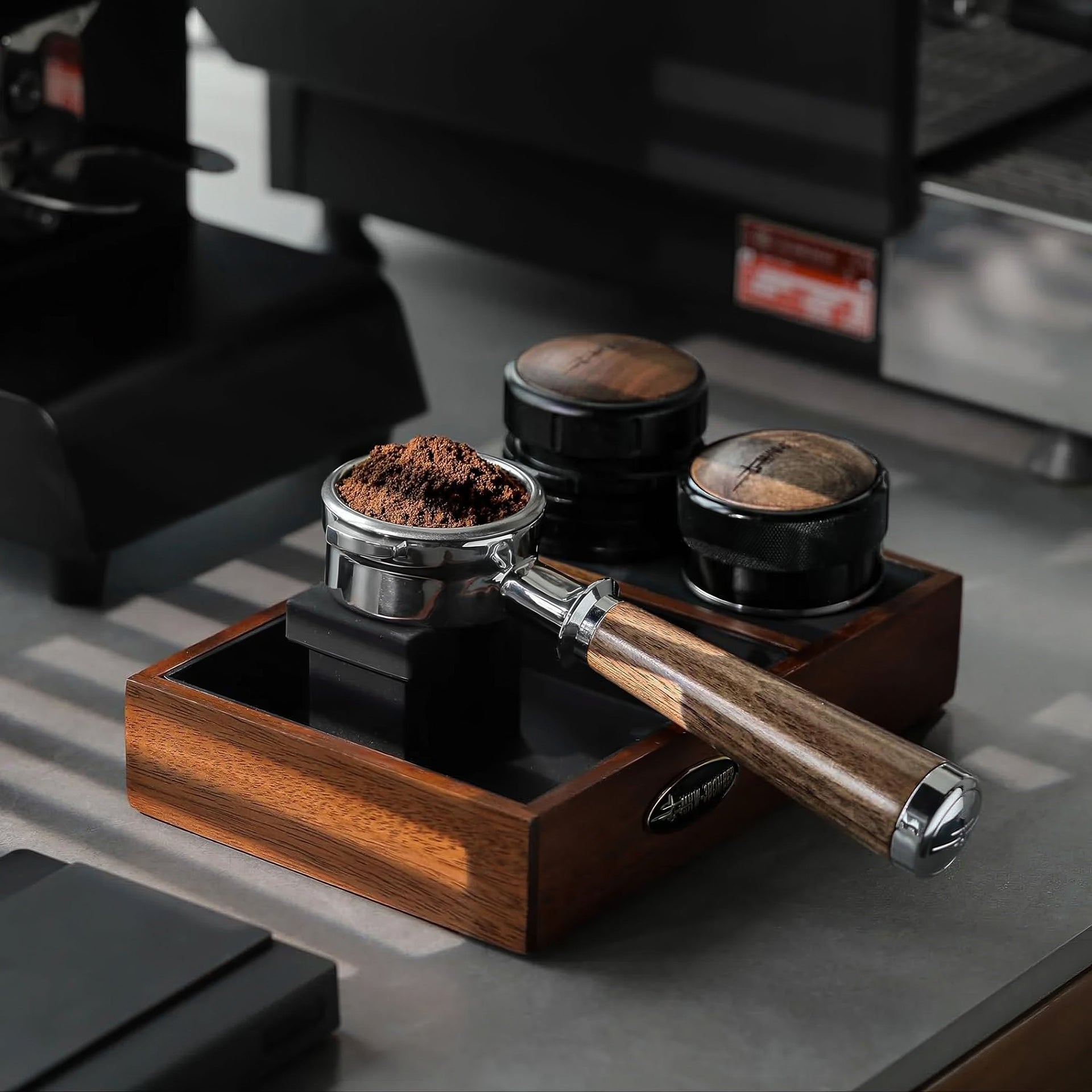Bottomless Portafilter + Walnut Handle - E61 / La Marzocco