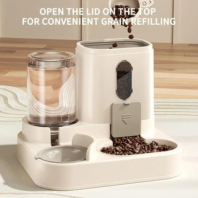 2 in 1 Automatic Pet Feeder with Water Dispenser Gravity Dog Cat Food Bowl