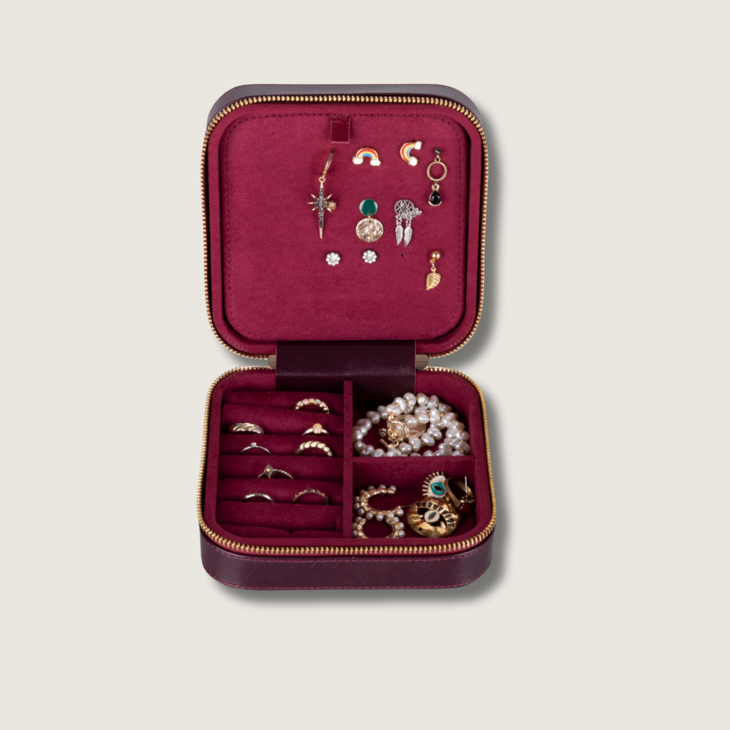 Luxury Travel Jewelry Box – Red - Palermo