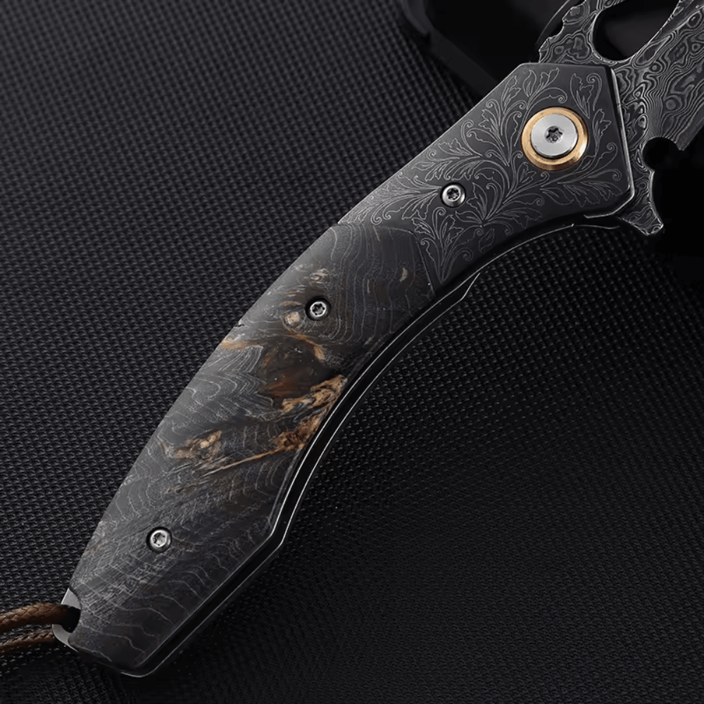 Condor VG10 Japanese Damascus Pocket Knife with Stained Maple Burl handle