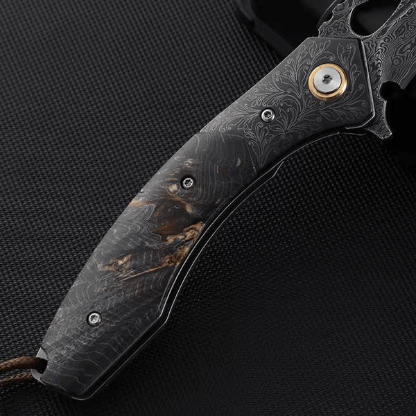 Condor VG10 Japanese Damascus Pocket Knife with Stained Maple Burl handle
