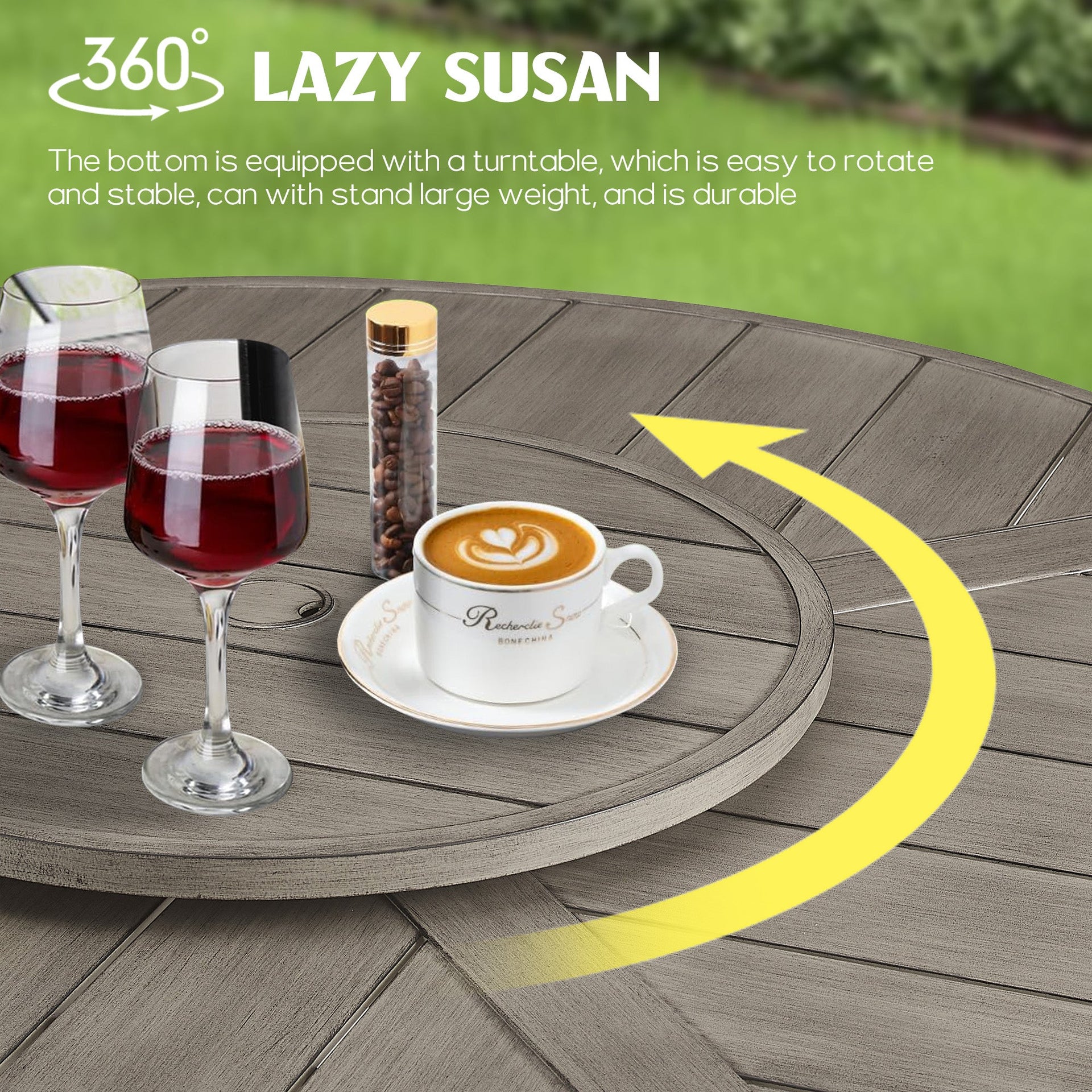 PEAKHOME Azur Patio Aluminum Round 60