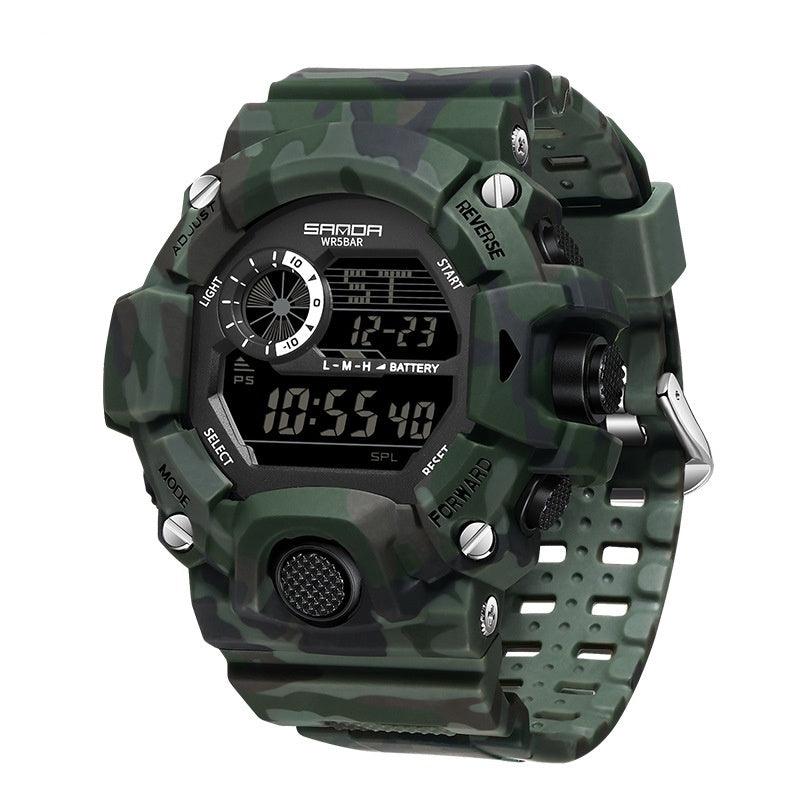 Shock Military Army Mens Watch In Camouflage  Style With LED Digital Back Light With Luminous  Effect