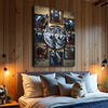 3D Wolf Collage Wall Art - 18x12 inch Medium Premium Gallery Wrapped