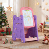 4 in 1 Art Easel for Kids with Double Sided Magnetic Board-Pink