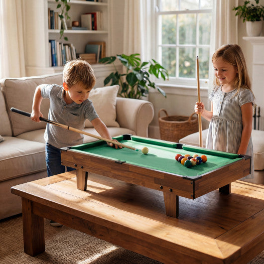 4 in 1 Combo Game Table Set with Billiards-Natural