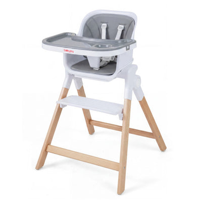 4-in-1 Convertible Baby High Chair with Detachable and Adjustable Tray-Gray