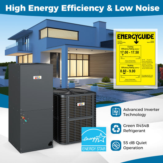 4 to 5 Ton 17-17.5 SEER2 Ultra-Low Temperature Heat Pump System (Operates down to -4°F)