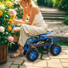 4-Wheel Rolling Garden Cart Work Seat-Blue