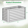 4 x 2 x 2 FT Galvanized Raised Garden Bed Rectangular Galvanized Metal Planter Box-Silver - Silver