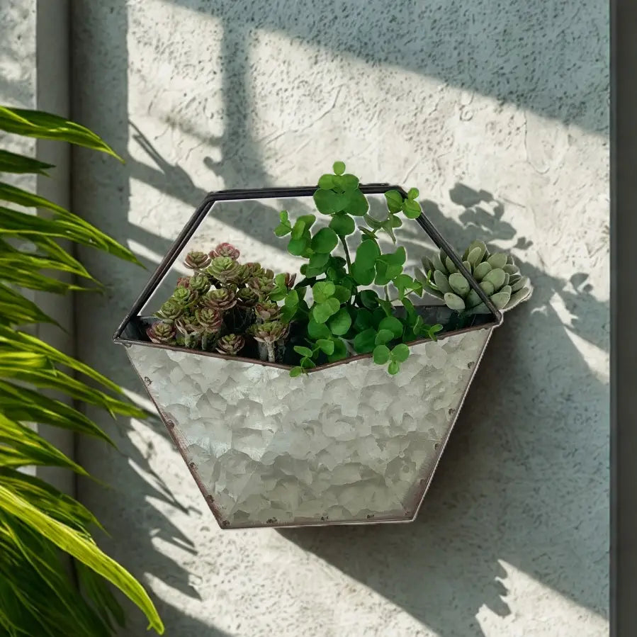 Galvanized Zinc Desktop Planter VagabondVintage