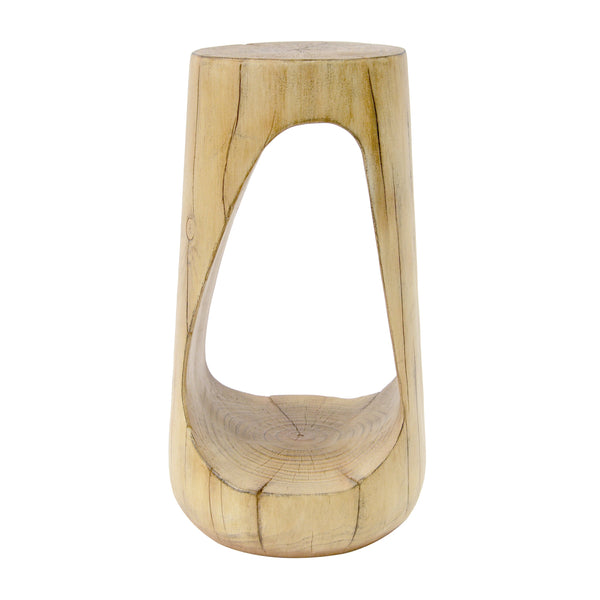 Hollow Design End Table with Wood Like Texture, and Natural Color