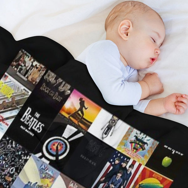Rock Band Posters Collage Classic T-Shirt Lightweight Throw Blanket