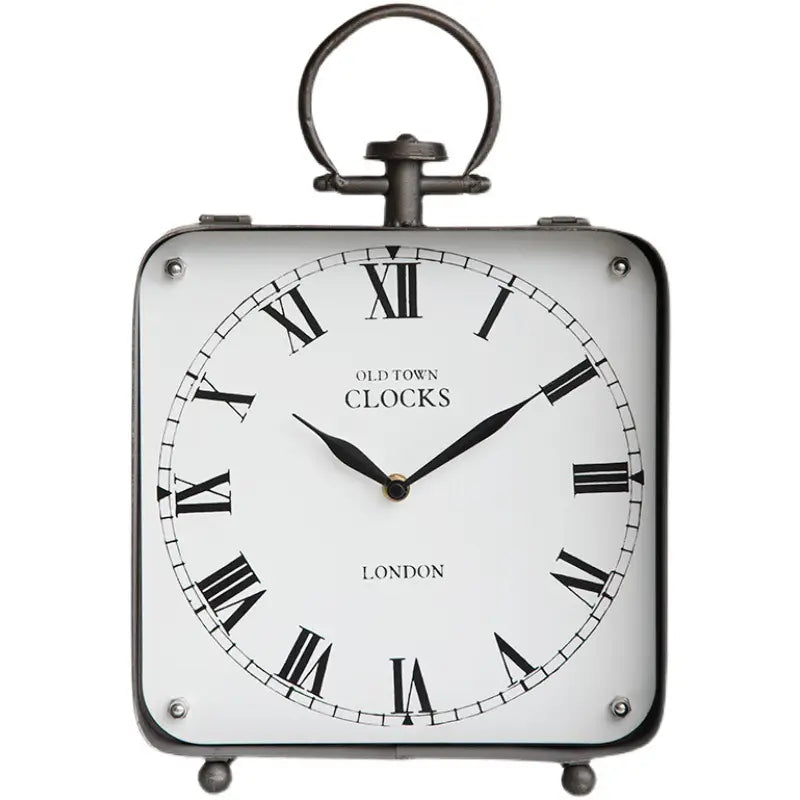 Black Vintage Style Large Metal Table Clock
