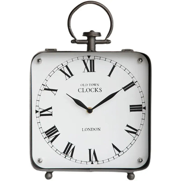 Black Vintage Style Large Metal Table Clock