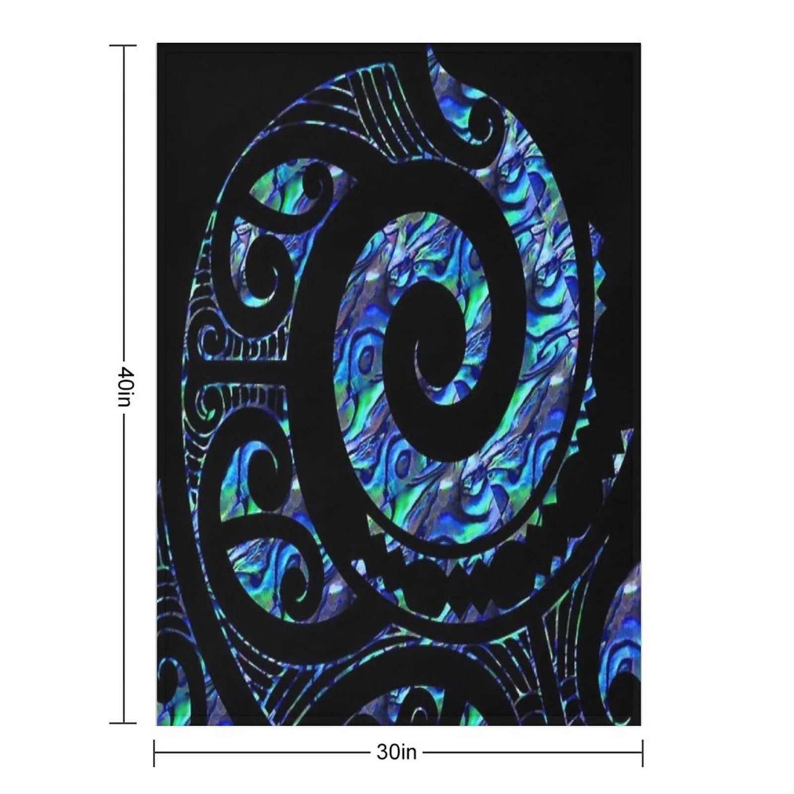 New Zealand Māori Paua Tattoo Koru Design Throw Blanket