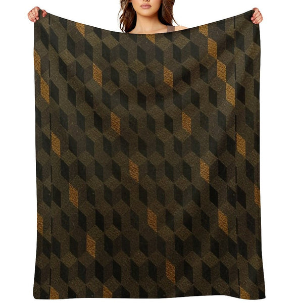 Art with Geometric Figures And Real Paper Texture 4 Gift-ready Throw Blanket