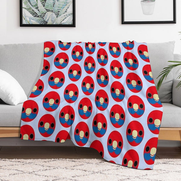 The Face of A Crimson Rosella Wrinkle-free Throw Blanket