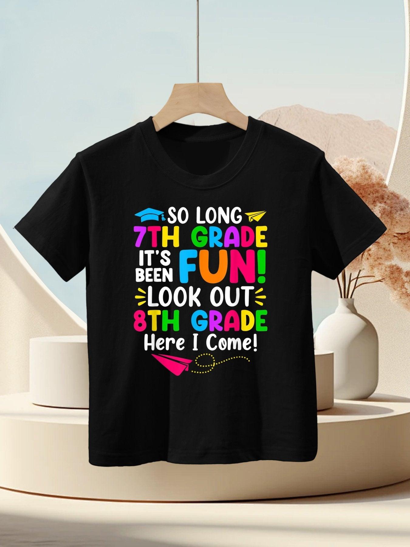 So Long 7th Grade Look Out 8th Grade Here I Come Graduation Kids T-Shirt