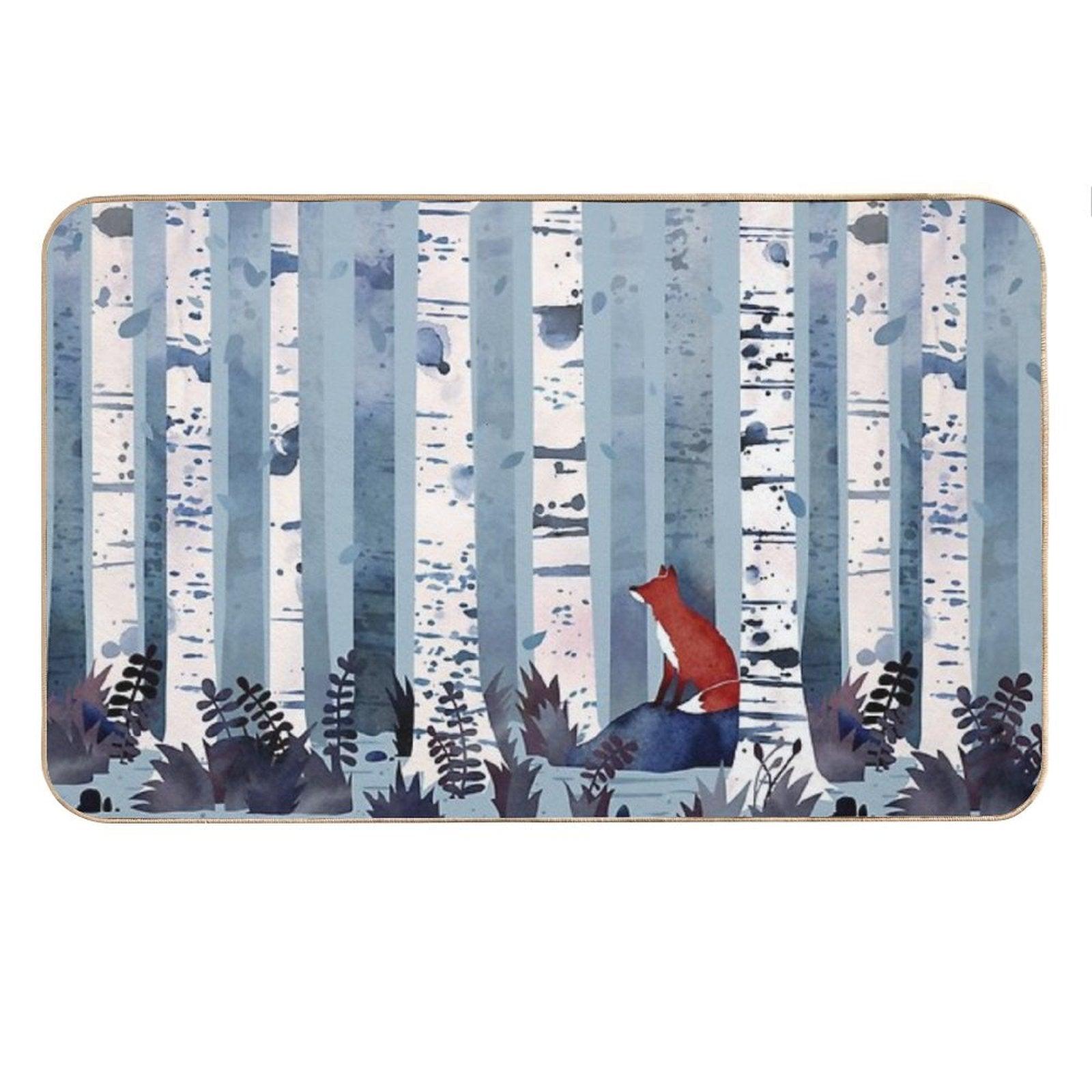 The Birches (in Blue) Bath Mat