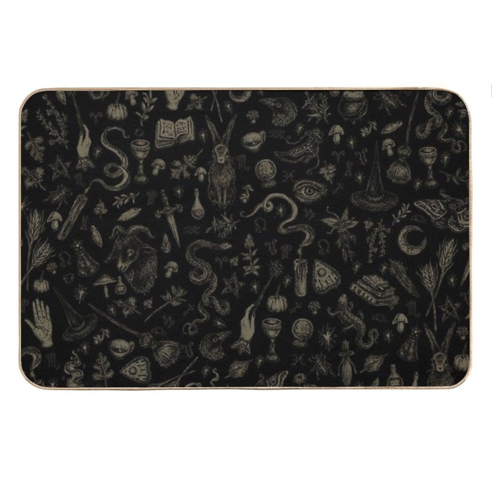 Just Witch Things (black And Beige) Bath Mat