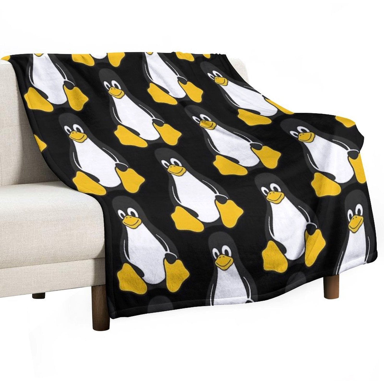 Linux Tux Durable Throw Blanket
