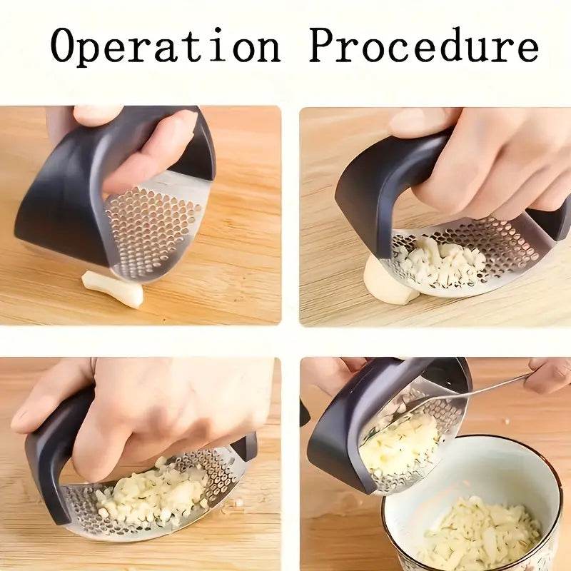 Stainless Steel Garlic Press Crusher Manual Garlic Mincer Chopping Garlic Tool Fruit Vegetable Tools Kitchen Accessories Gadget