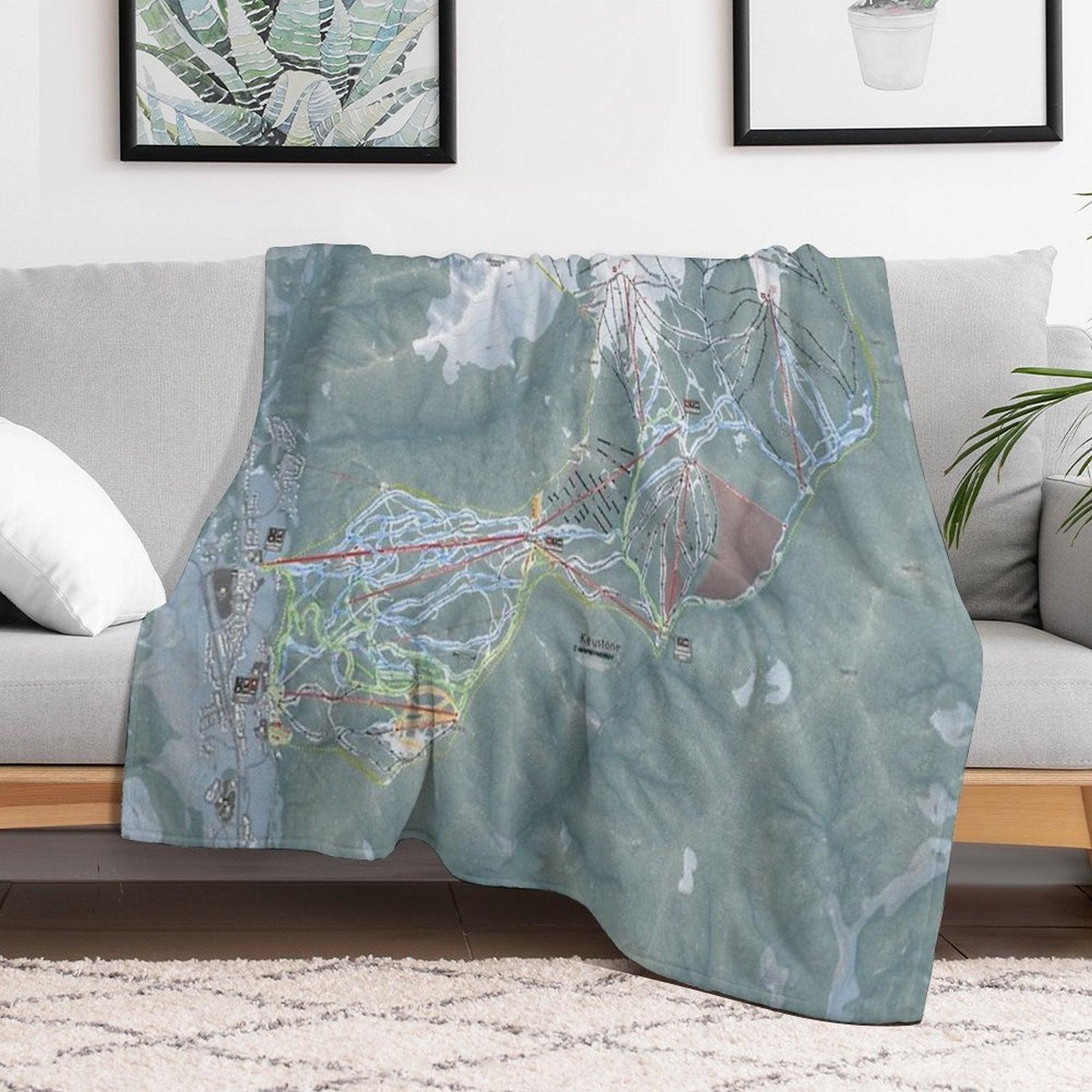 Keystone Resort Trail Map Throw Blanket