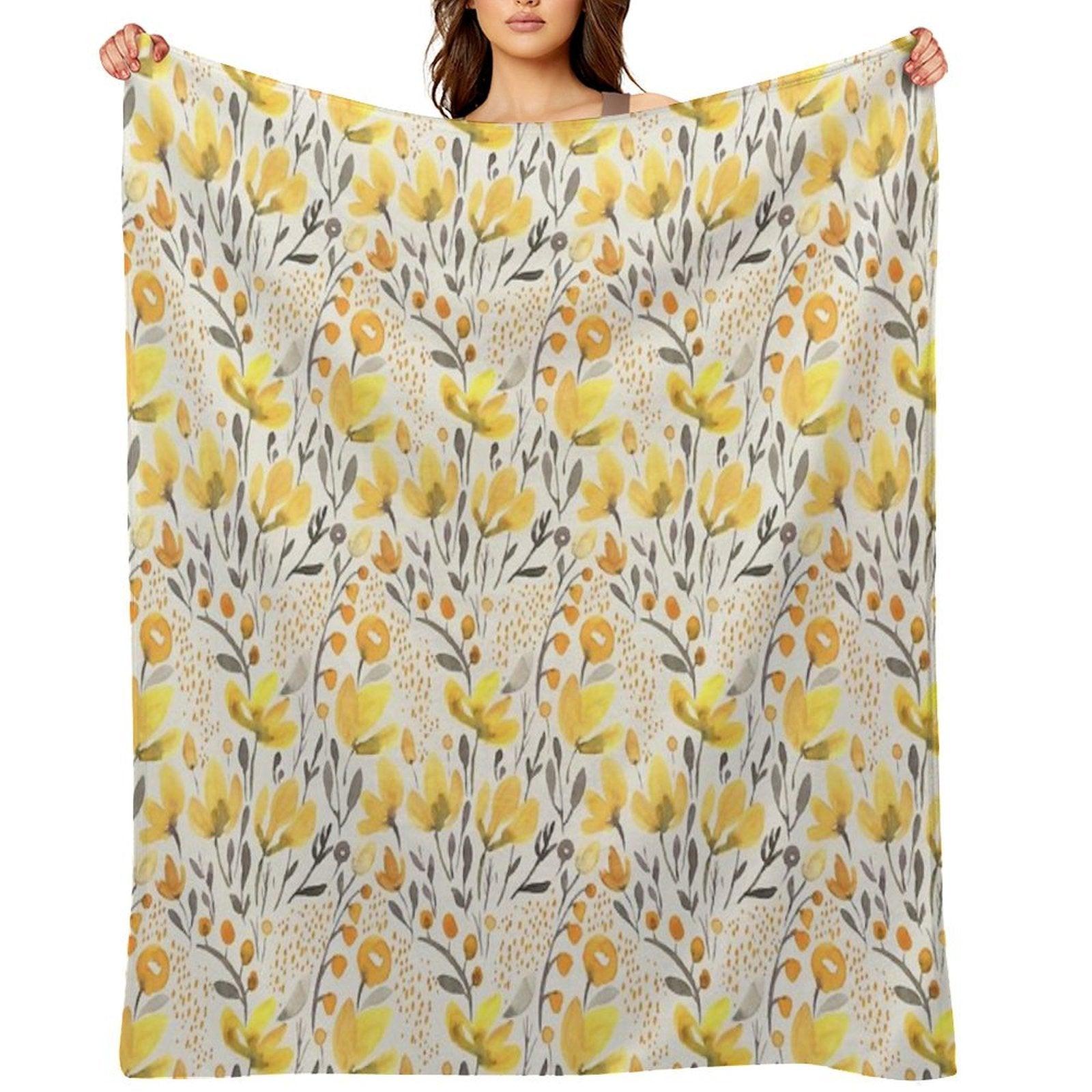 Yellow Field Throw Blanket