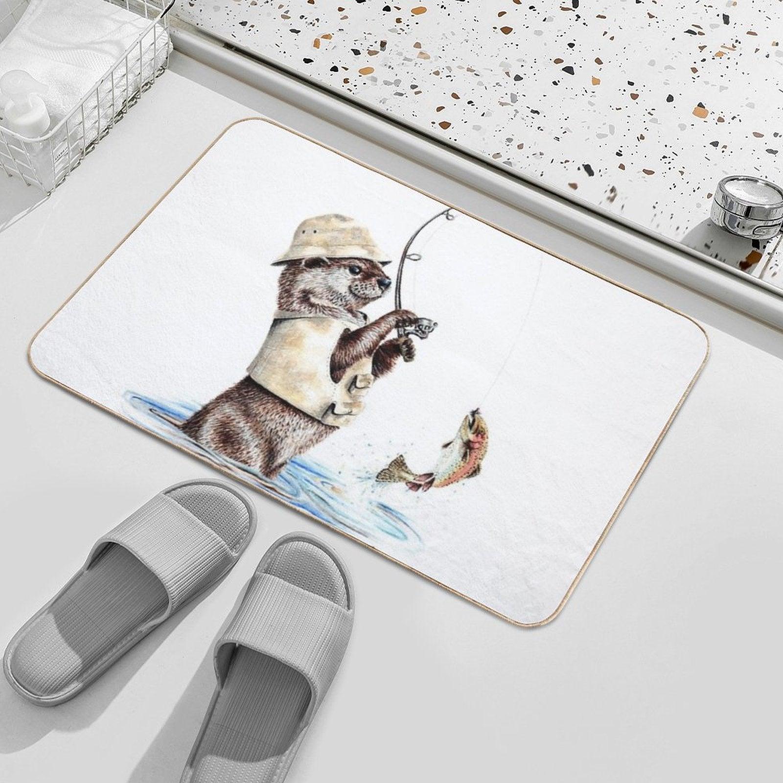Nature's Fisherman - Otter Trout Fishing Bath Mat