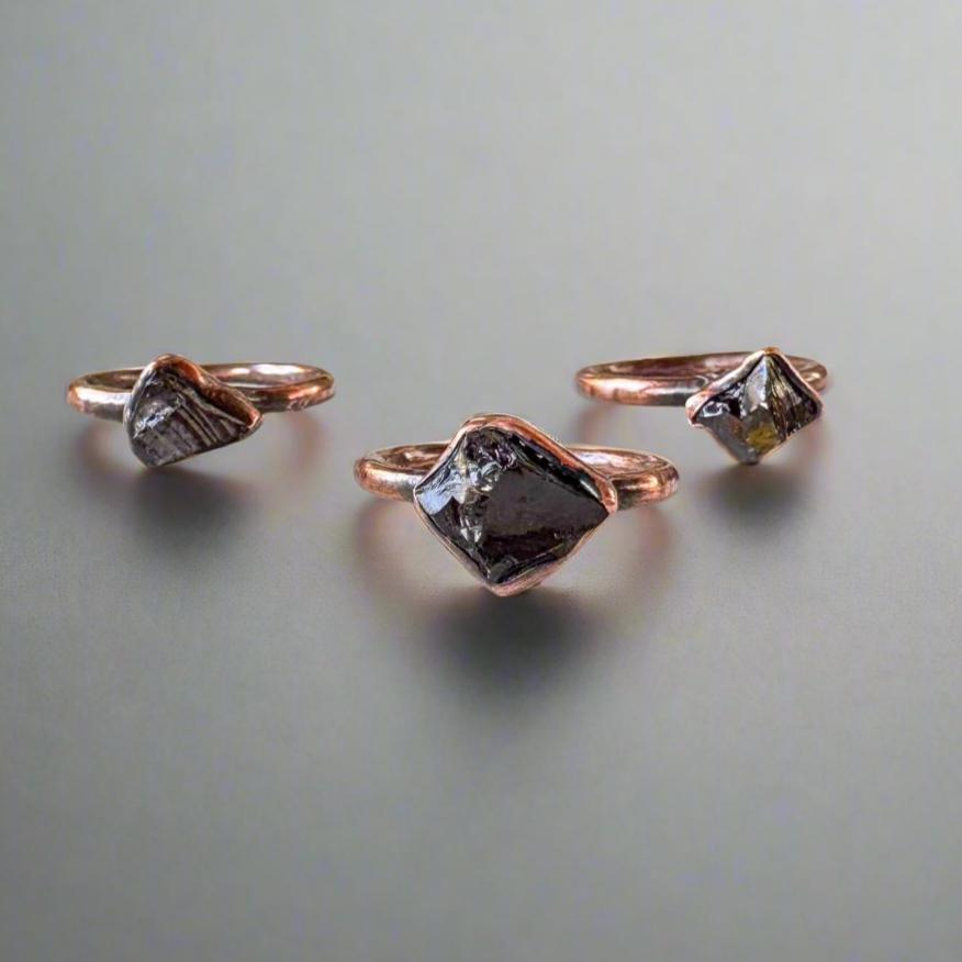 Raw Elite Shungite Ring – Grounding Shield for Calm | By Blackbird & Sage