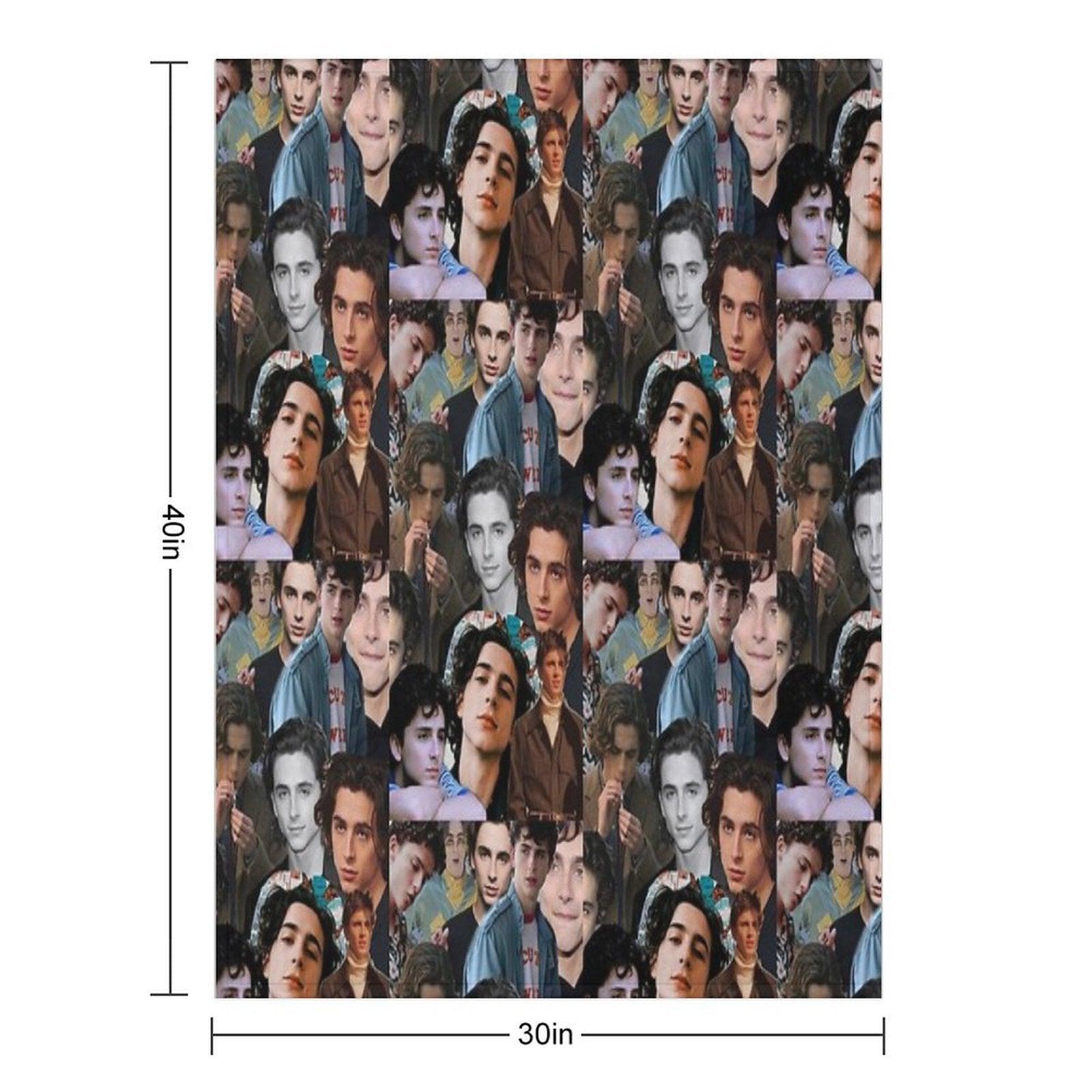 Timothee Chalamet Collage Design Throw Blanket