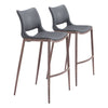 Ace Barstool (Set of 2) Dark Gray & Walnut