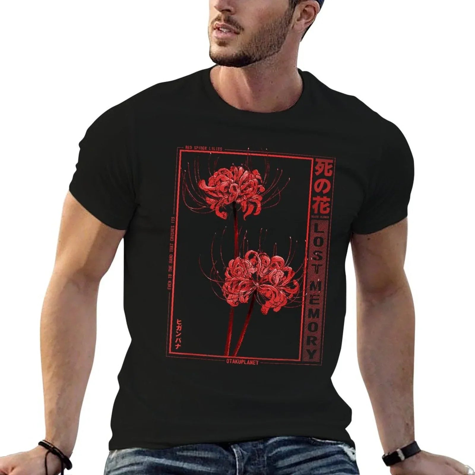 Japanese Spider Lily Soft Grunge Anime Aesthetic Flower T-Shirt