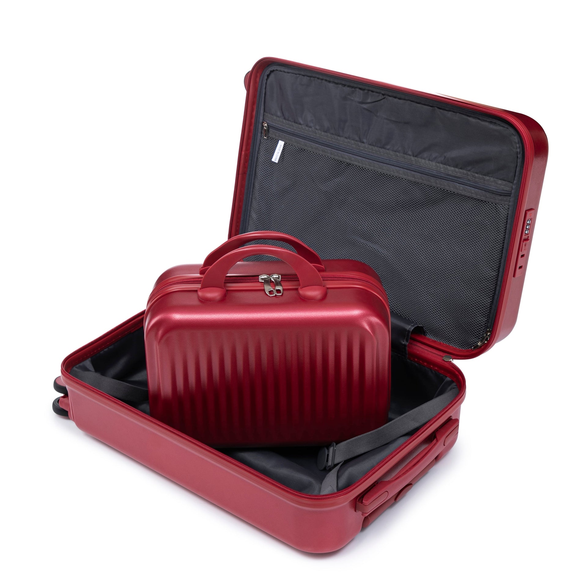 14'/20' 2 pcs ABS Spinner Wheel Luggage Set with Combination Lock and Front Opening Design